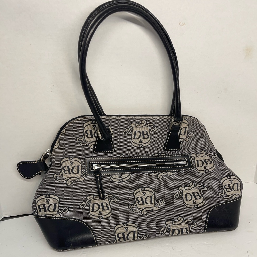 Dooney & Bourke Signature D & B Black Authentic Zip Around Shoulder Bag